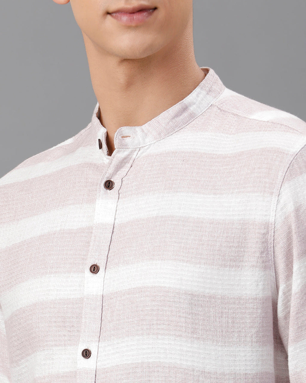 IDENTITI Men Slim Fit Mandarin Collar Printed Shirt