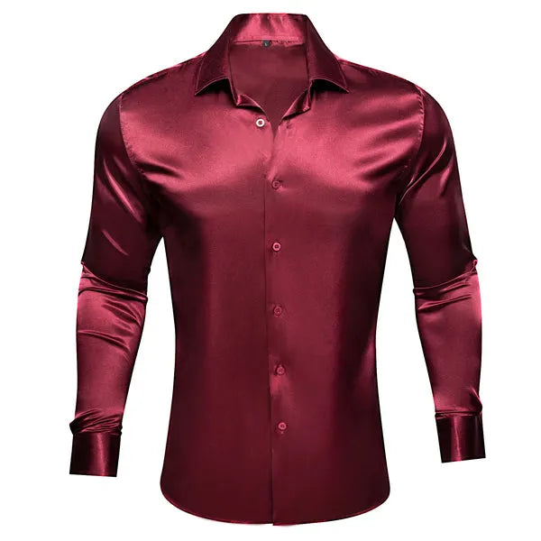 Full Sleve Red Solid Shirt