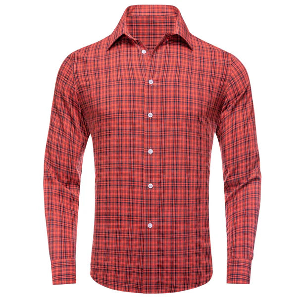 Full Sleve Red Solid Shirt